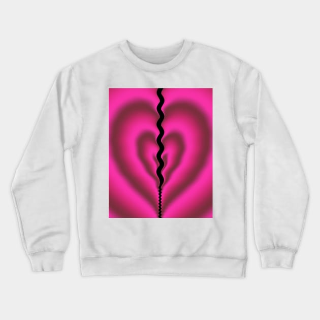 Pink Heart Image Crewneck Sweatshirt by pinkal